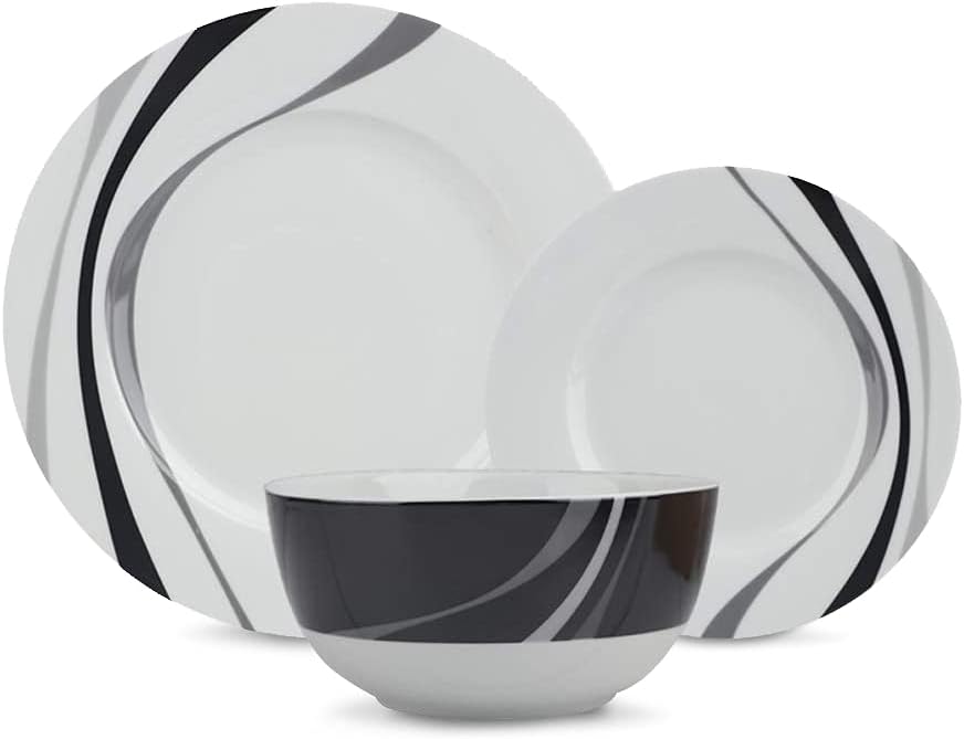 Swirl Ceramic Everyday Dinnerware Set