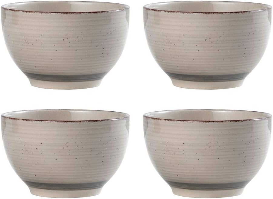 Cream Stoneware Dinnerware Plate Bowl Set
