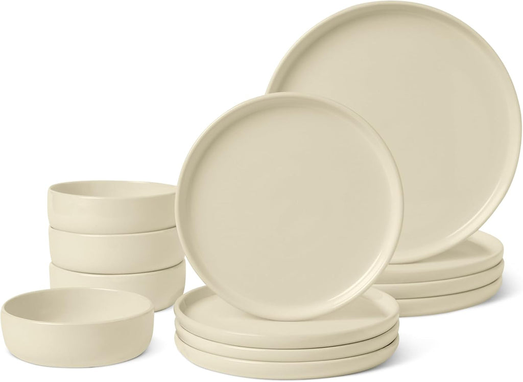 Ivory Ceramic Stoneware Dinnerware Set