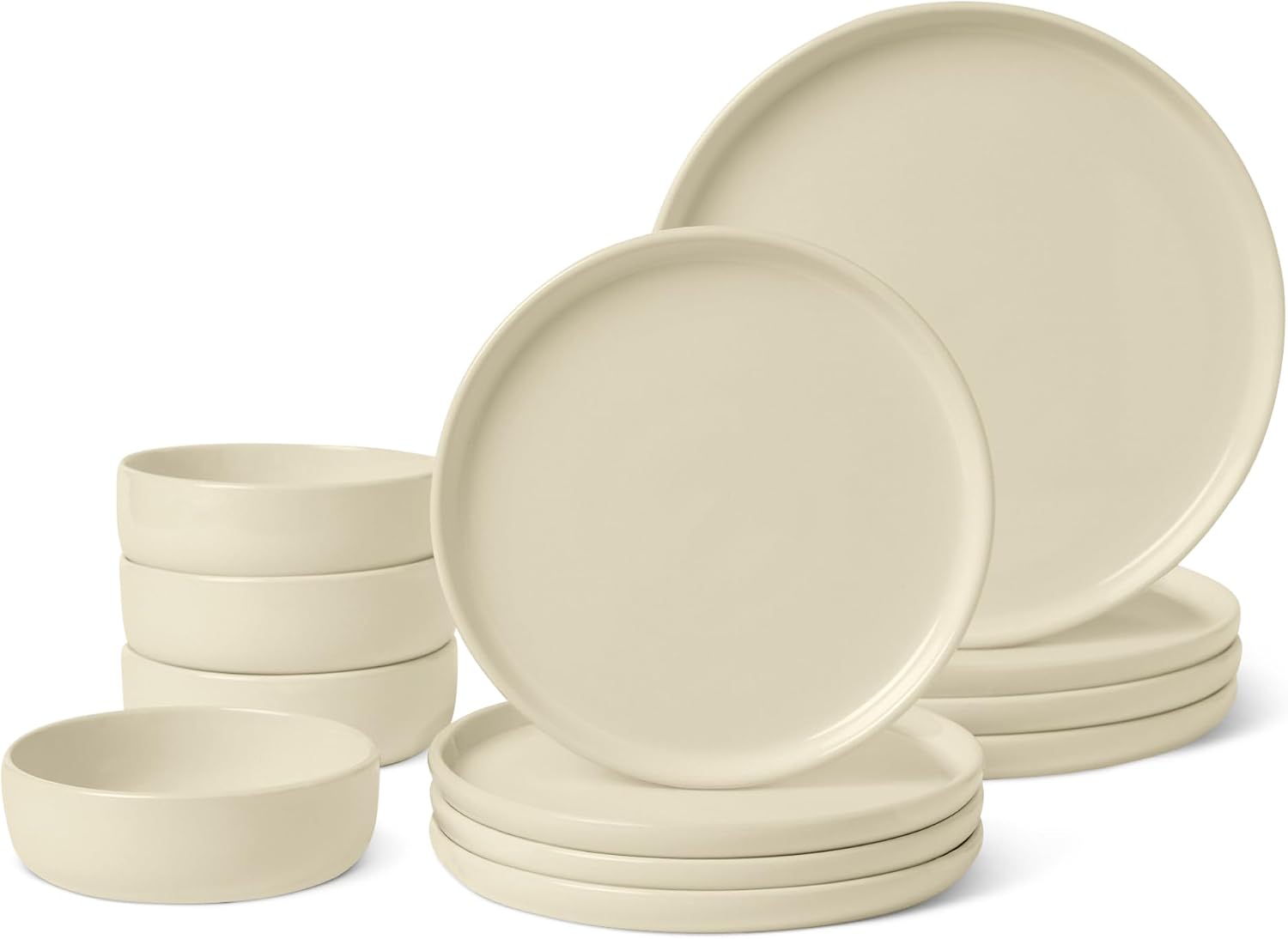 Ivory Ceramic Stoneware Dinnerware Set