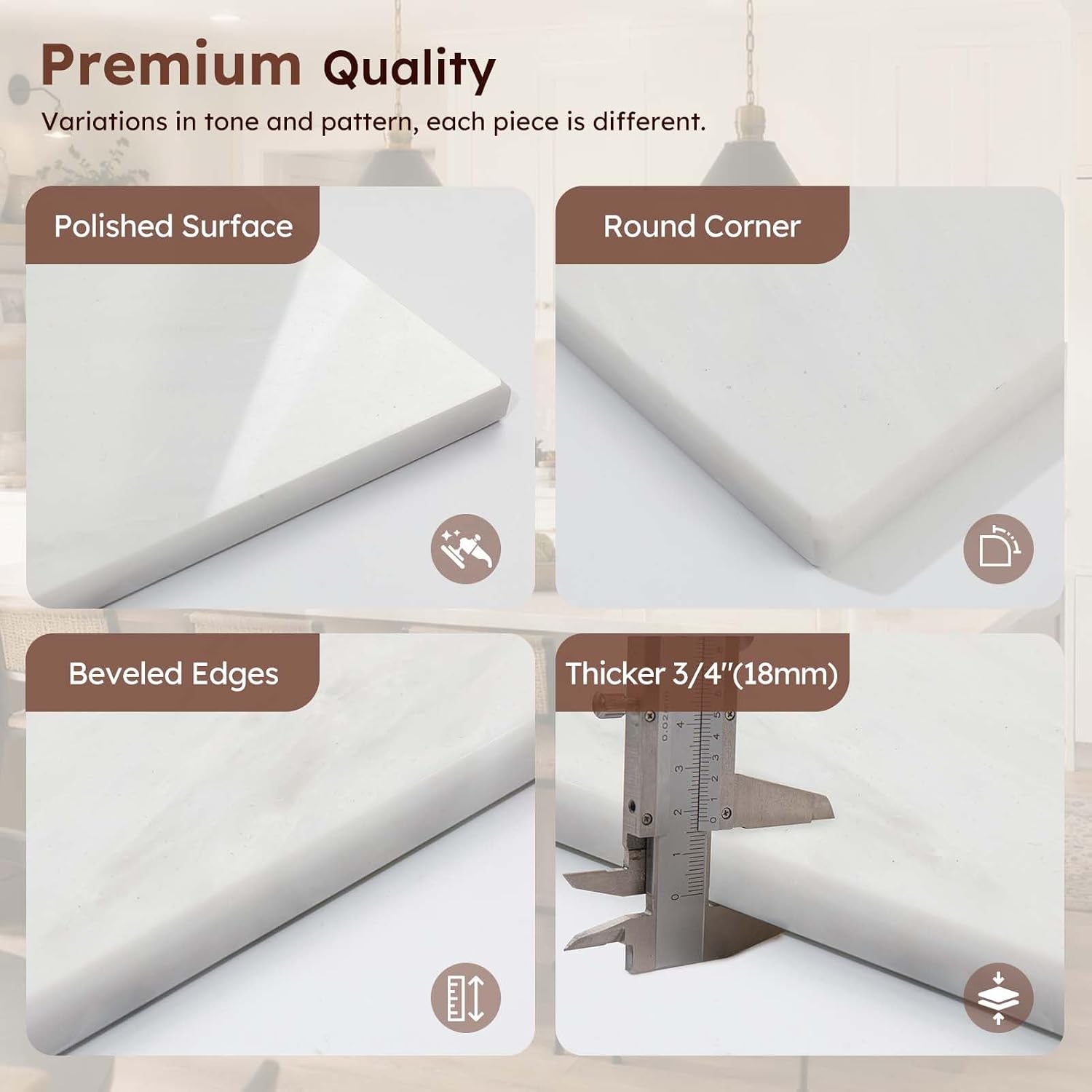 White Marble Kitchen Pastry Board