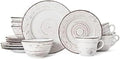 White Stoneware Dinnerware Plate Bowl Set