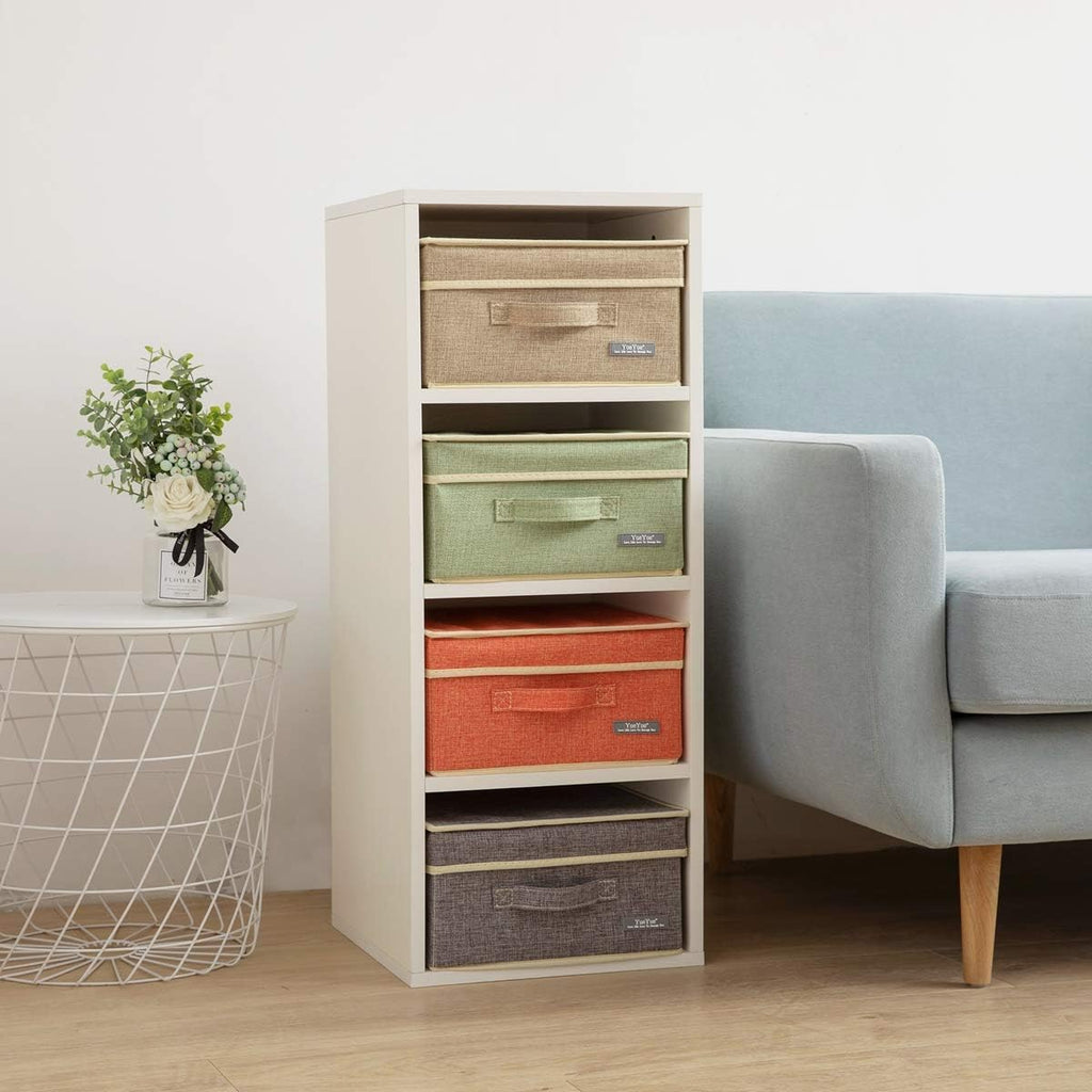Linen Foldable Storage Bins With Lids