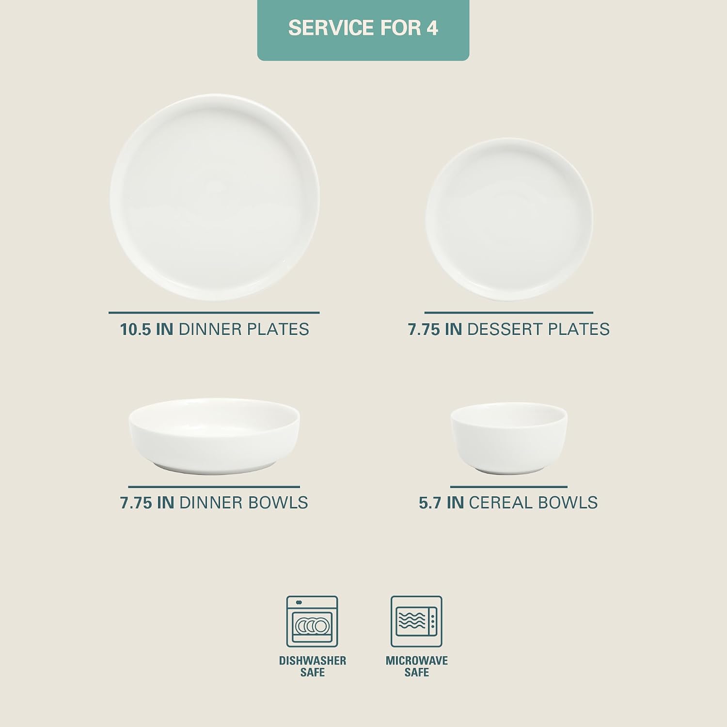 White Ceramic Dinnerware Plate Bowl Set