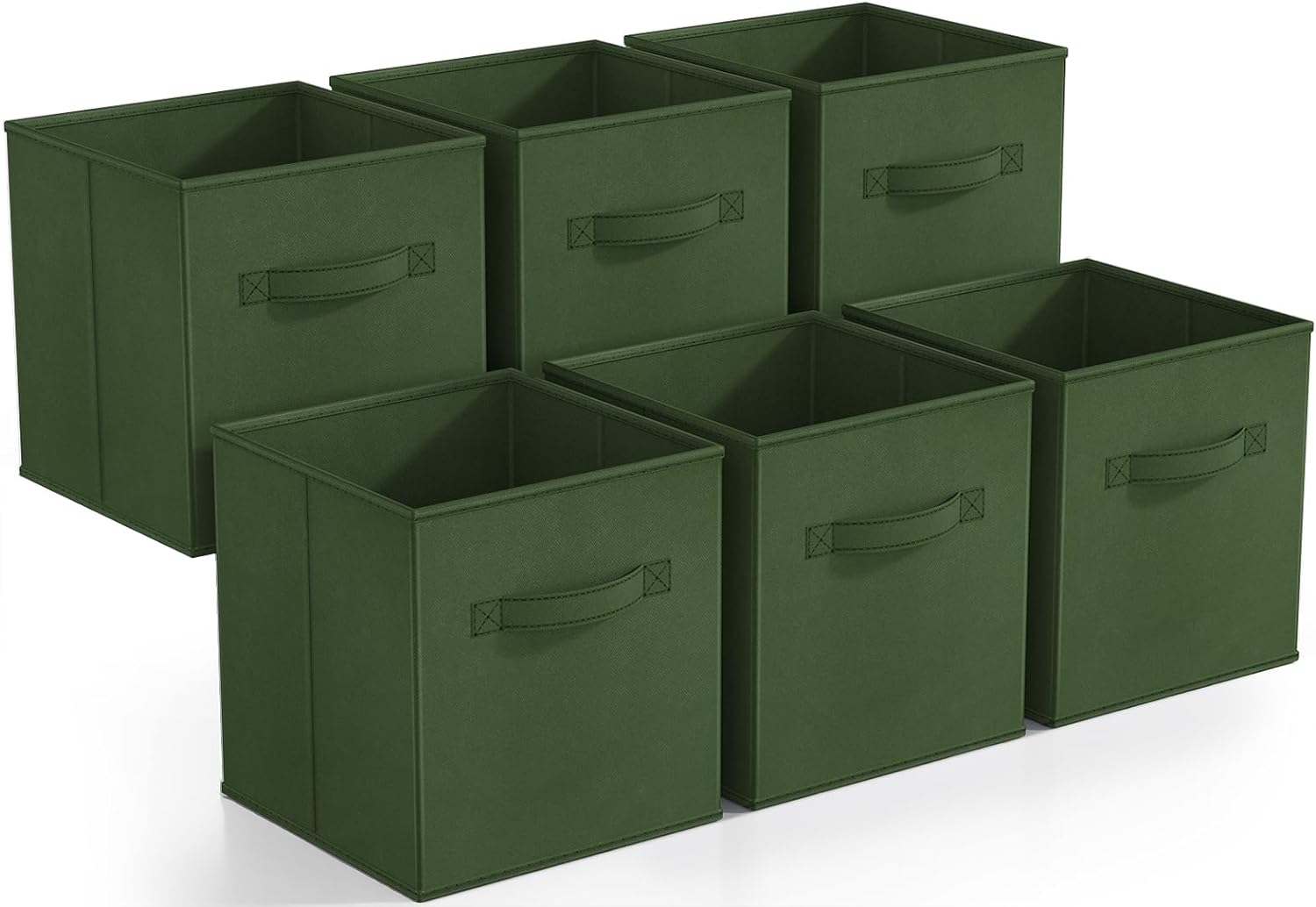 Dark‑Green Foldable Fabric Storage Cubes