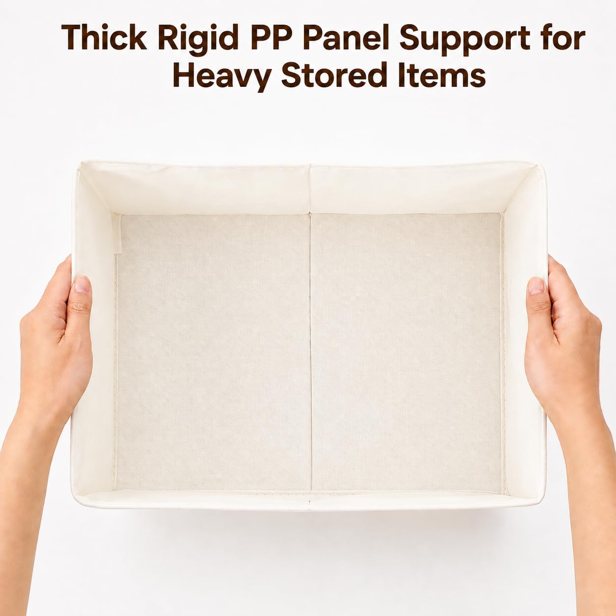 Beige Foldable Fabric Storage Baskets
