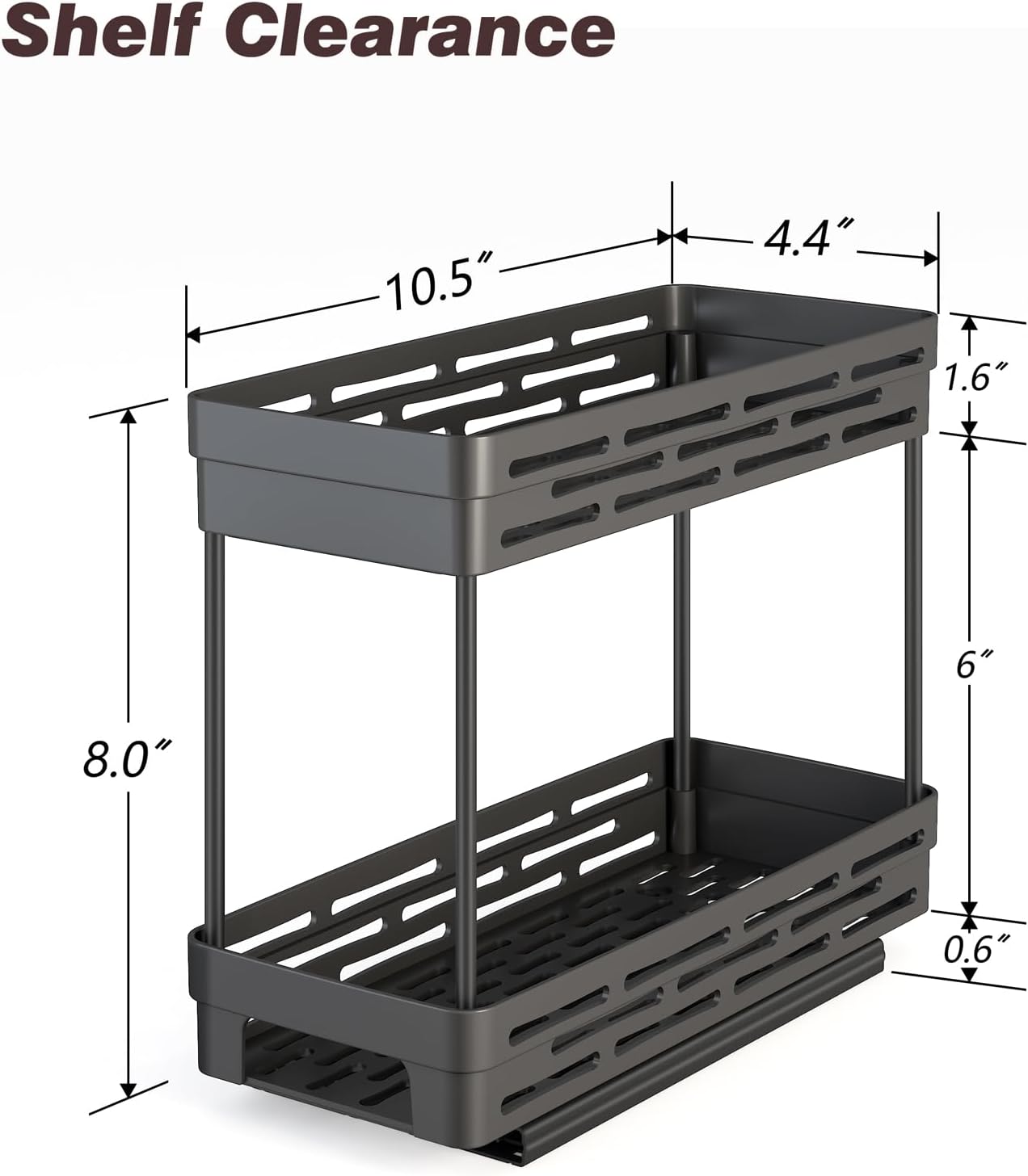 Black Slide‑Out Spice Rack Organizer 3‑Pack