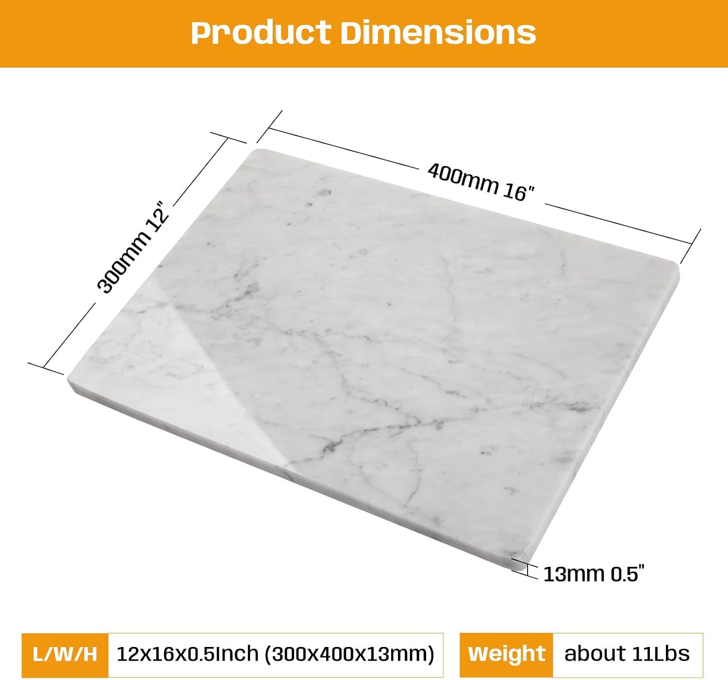 White Marble Kitchen Pastry Cutting Board