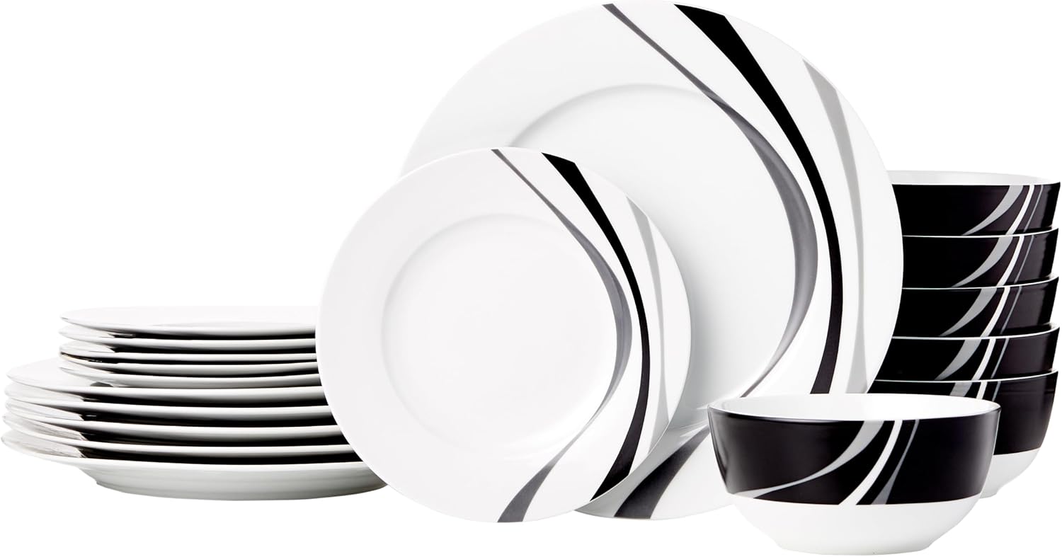 Swirl Ceramic Everyday Dinnerware Set