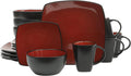 Square Stoneware Dinnerware Plate Bowl Set