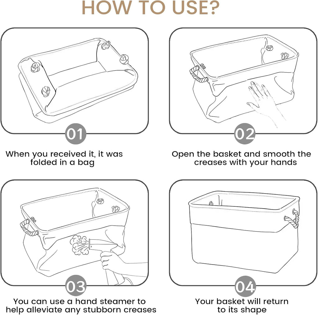 Fabric Storage Bins With Sturdy Handles