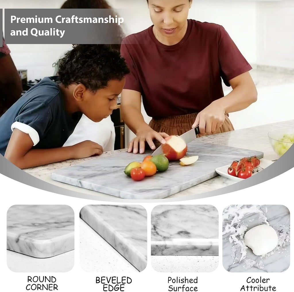 White Marble Extra‑Large Pastry Board