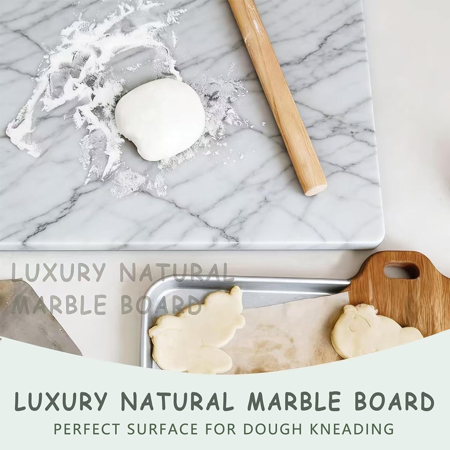 White Marble Extra‑Large Pastry Board