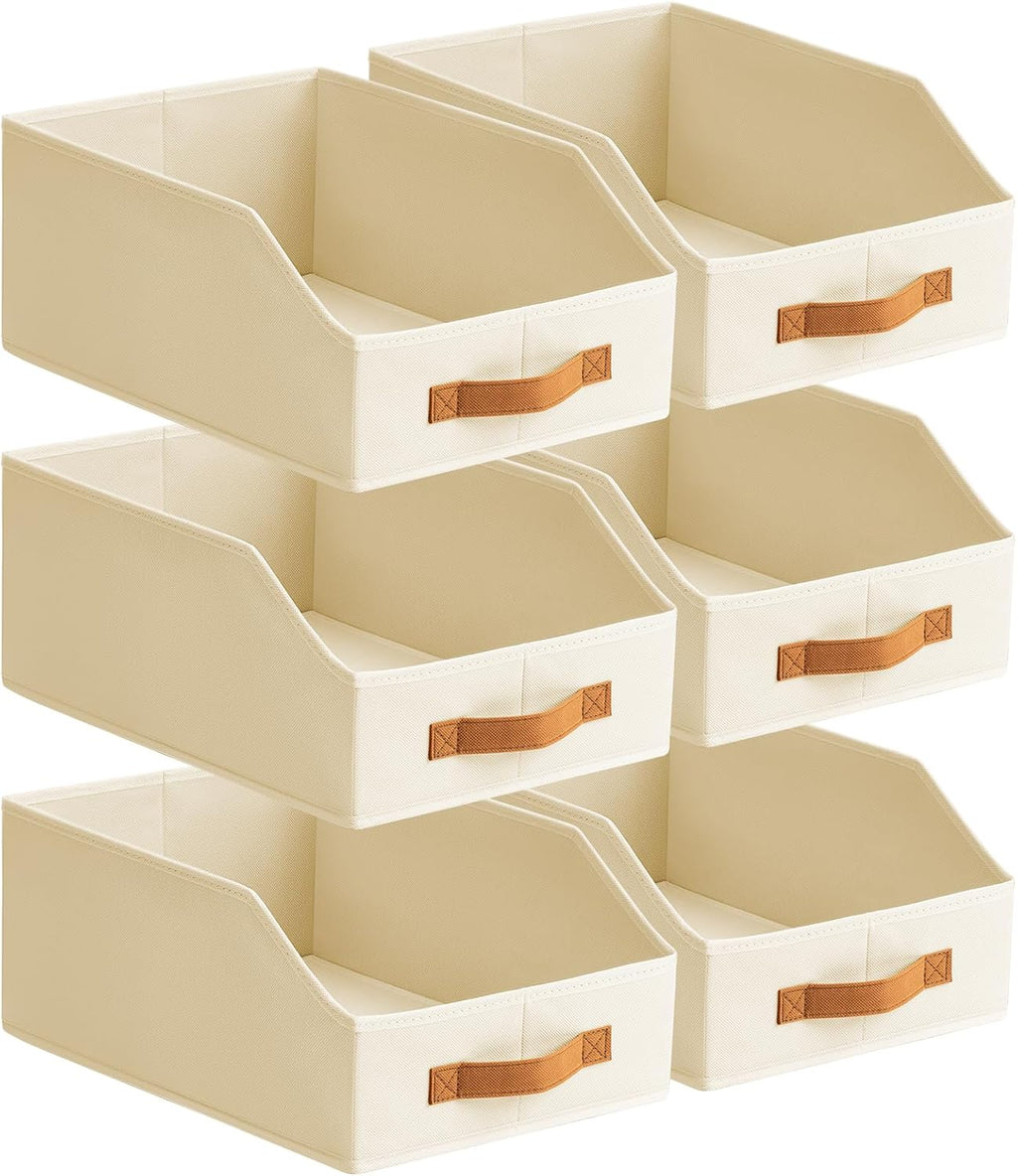 Beige Collapsible Fabric Storage Bins