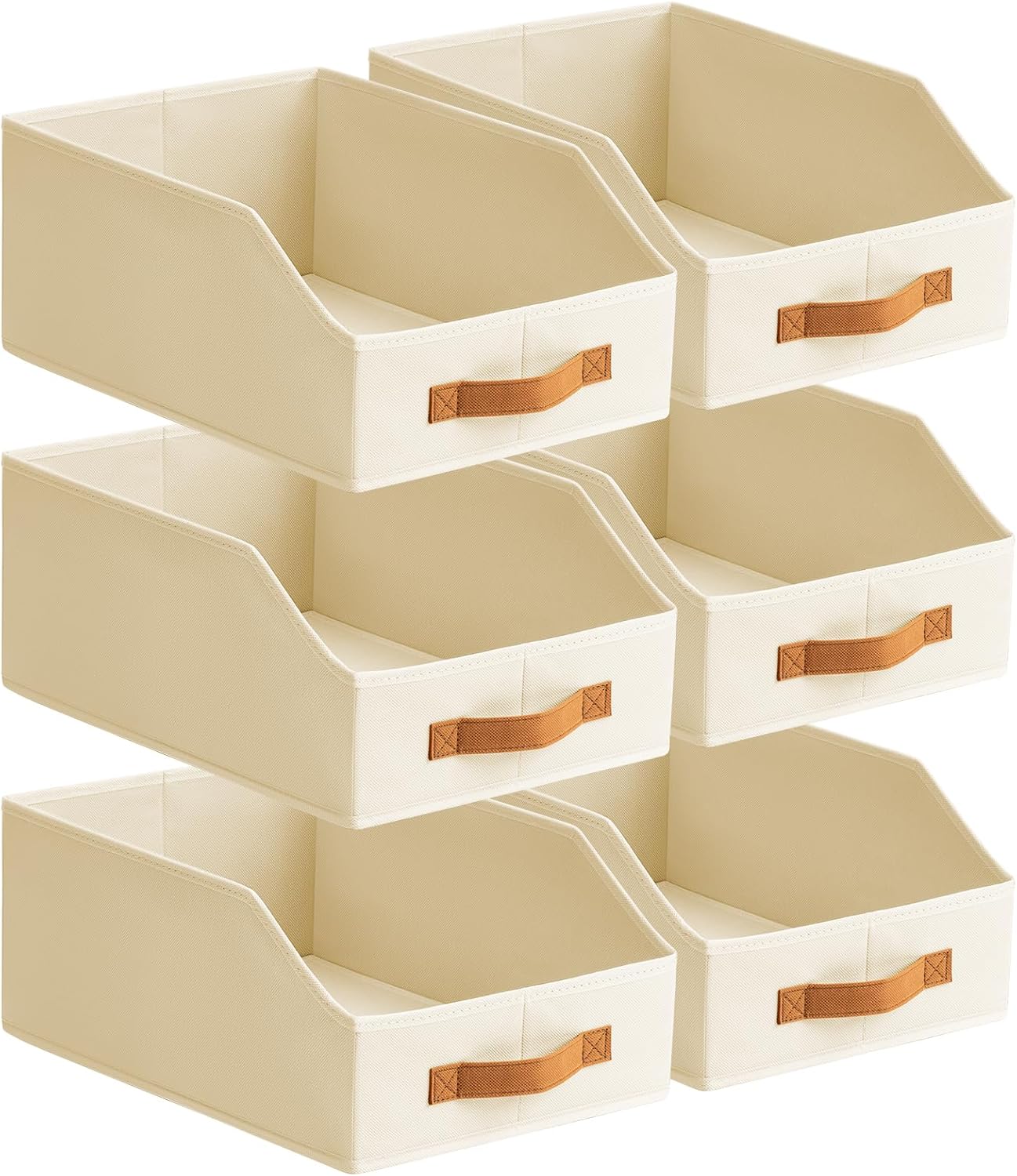 Beige Collapsible Fabric Storage Bins