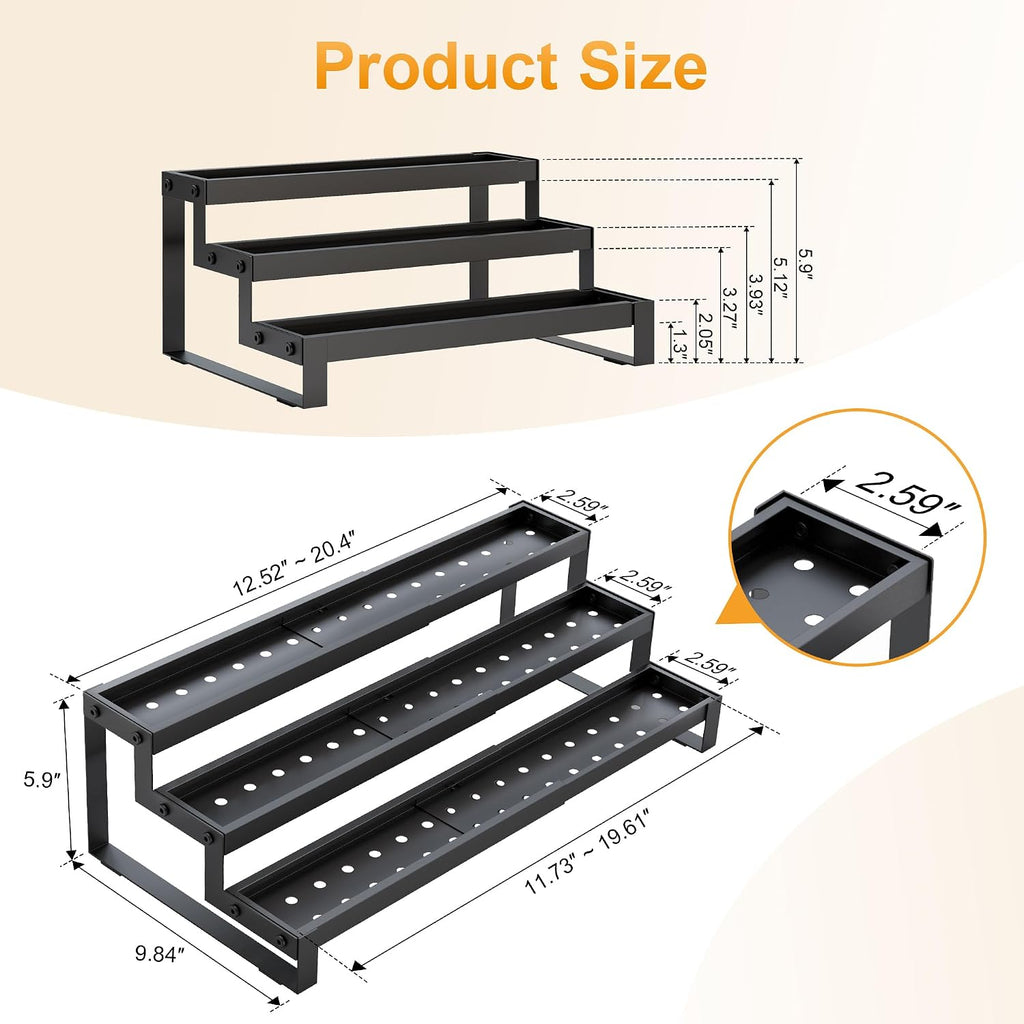 Tiered Expandable Cabinet Spice Organizer