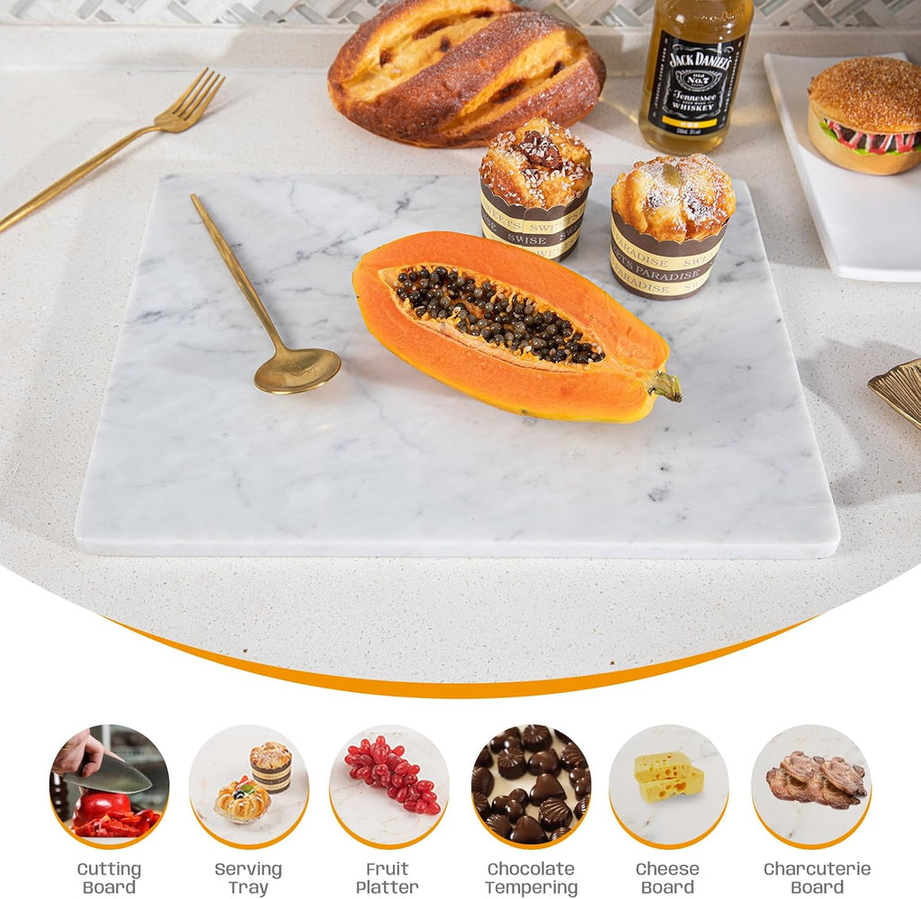 White Marble Kitchen Pastry Cutting Board