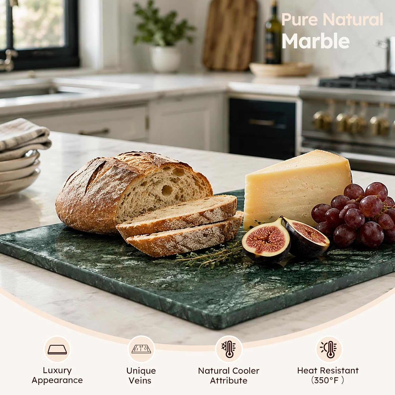 Green Marble Kitchen Pastry Board