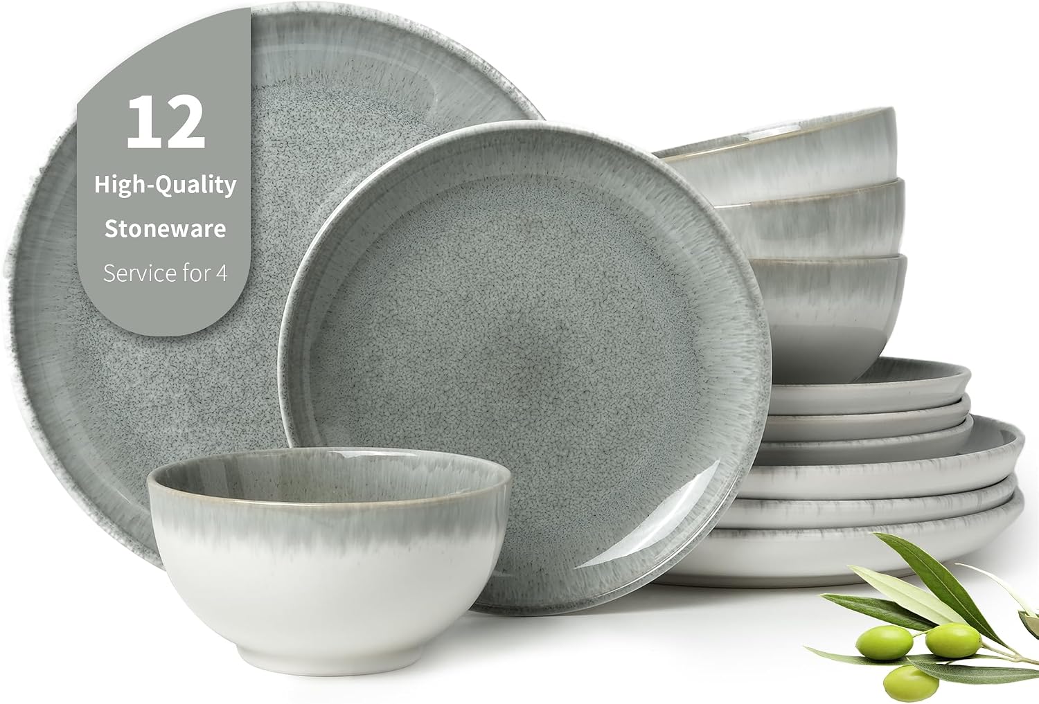 Stoneware Dinnerware Plate Bowl Set