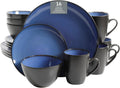 Blue Stoneware Round Dinnerware Set