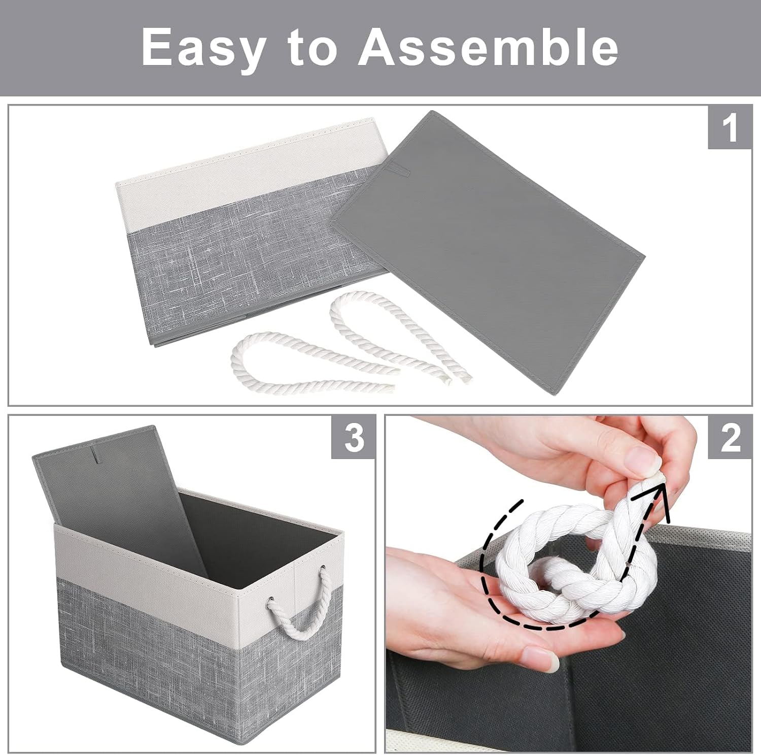 Foldable Fabric Storage Baskets With Handles