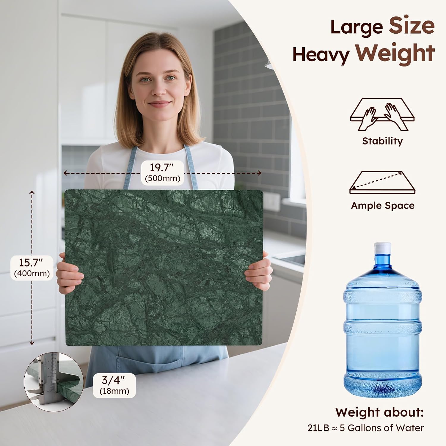 Green Marble Kitchen Pastry Board