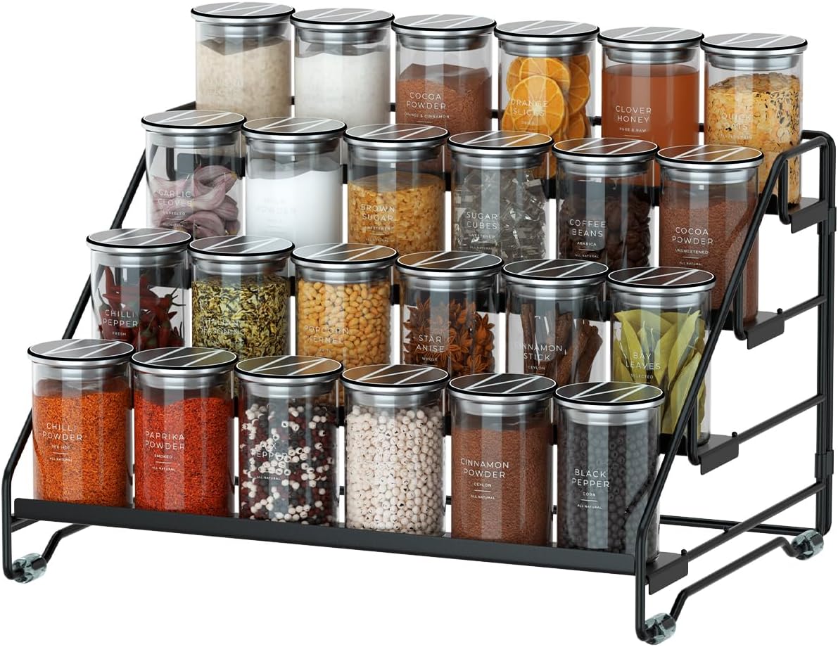 4‑Tier Adjustable Metal Spice Rack Organizer