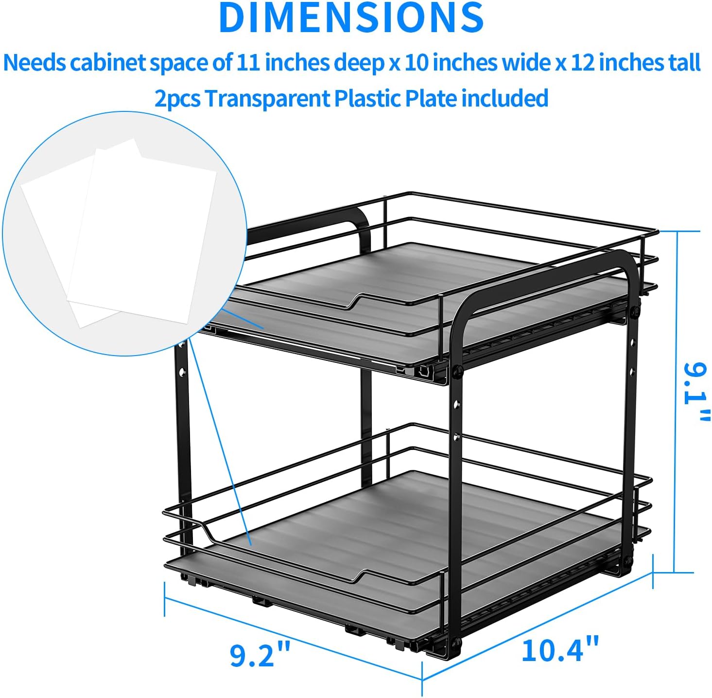 2‑Tier Slide‑Out Cabinet Spice Organizer