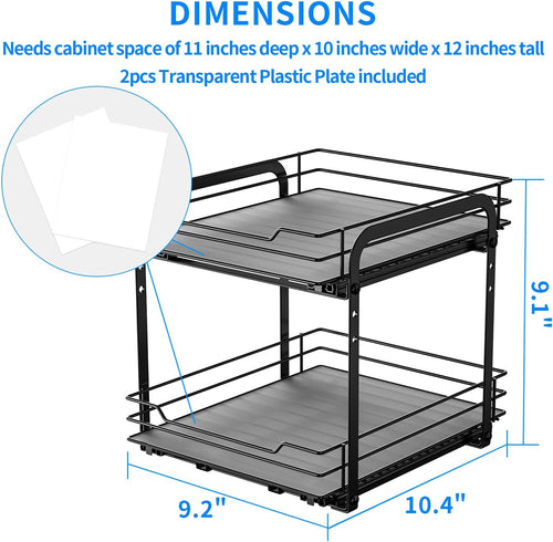 2‑Tier Slide‑Out Cabinet Spice Organizer