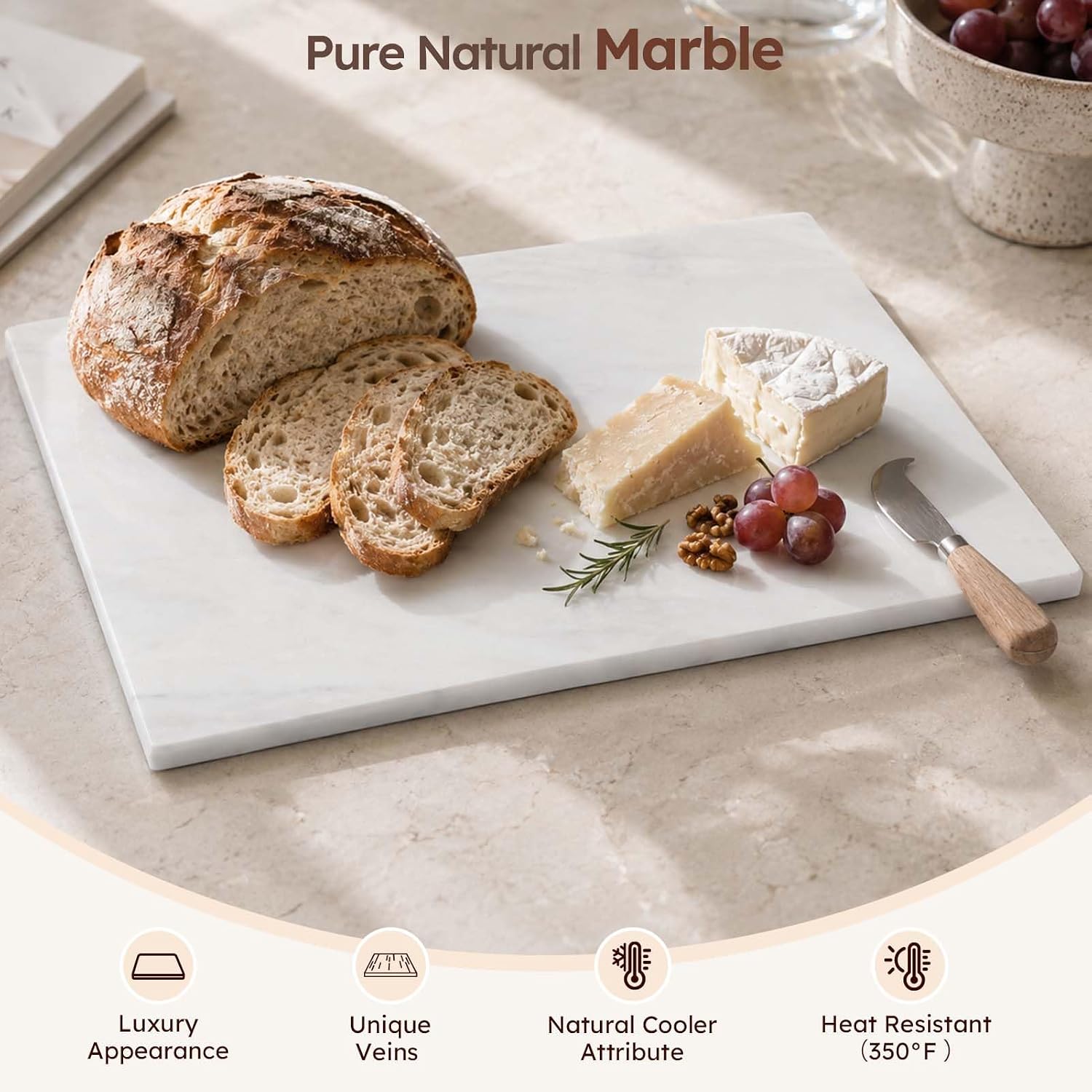 White Marble Kitchen Pastry Board