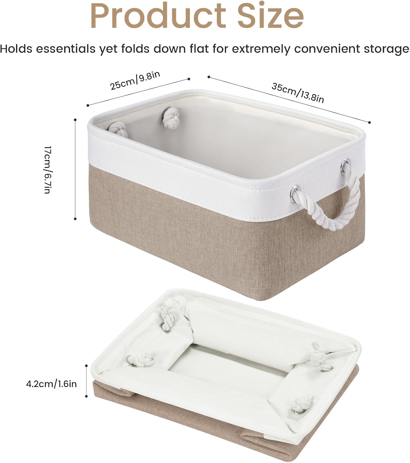 Fabric Storage Bins With Sturdy Handles