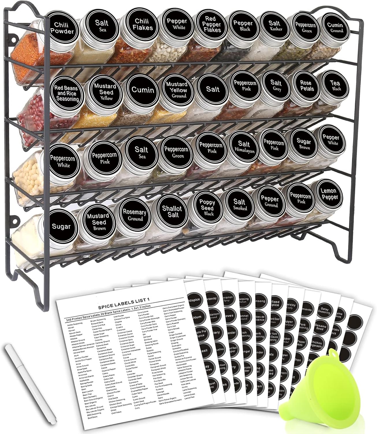 Spice Rack Organizer with Spice Jars