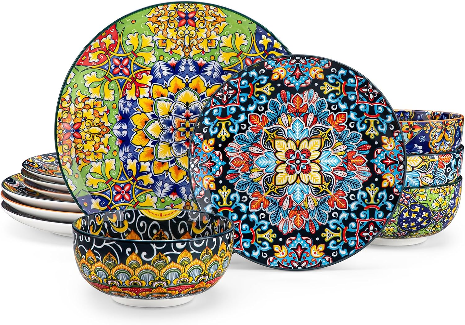 Bohemian Porcelain Dinnerware Plate Bowl Set