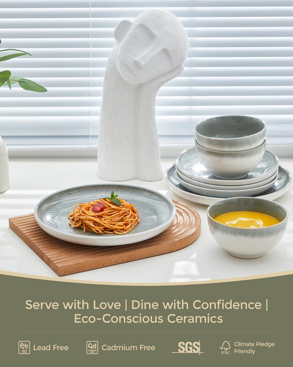 Stoneware Dinnerware Plate Bowl Set