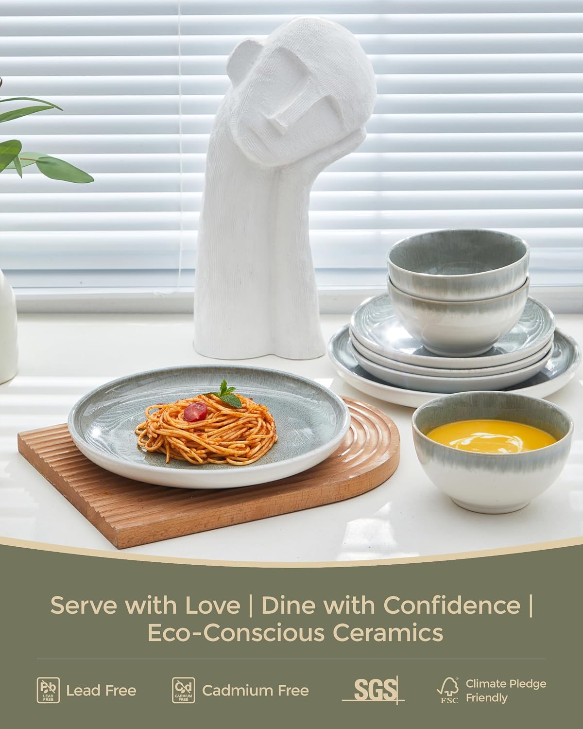 Stoneware Dinnerware Plate Bowl Set