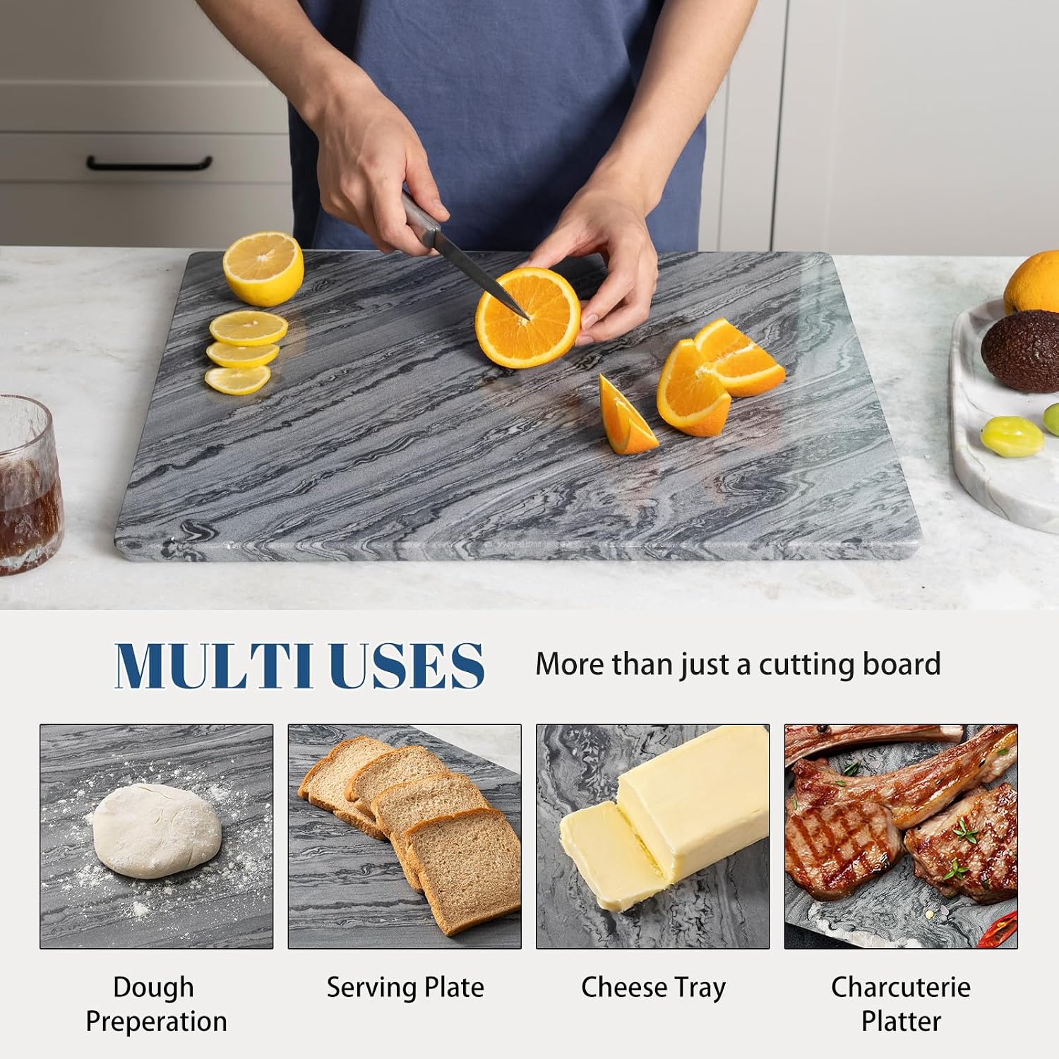 Gray Marble Pastry Cheese Serving Board