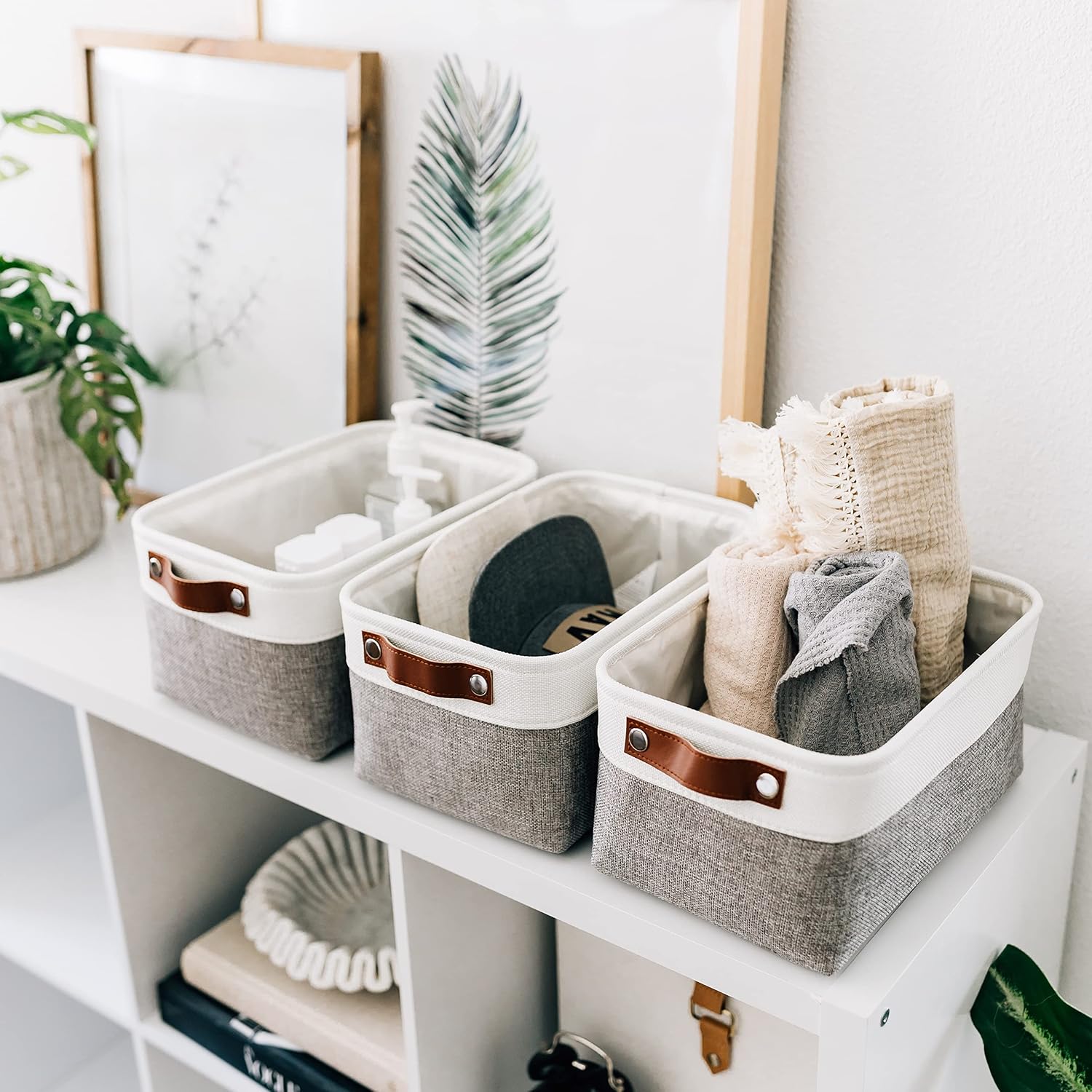 Canvas Fabric Shelf Storage Baskets