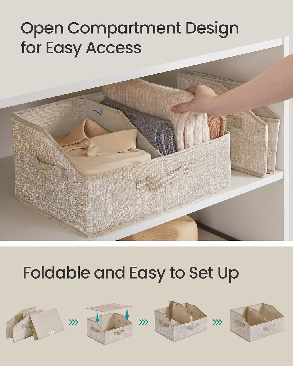 Foldable Fabric Closet Storage Baskets