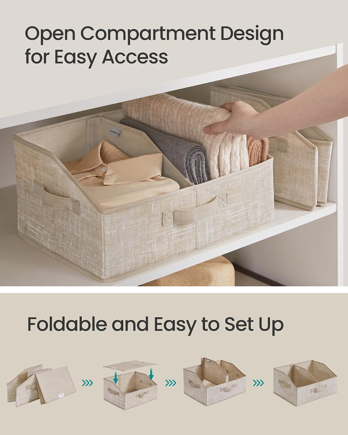 Foldable Fabric Closet Storage Baskets