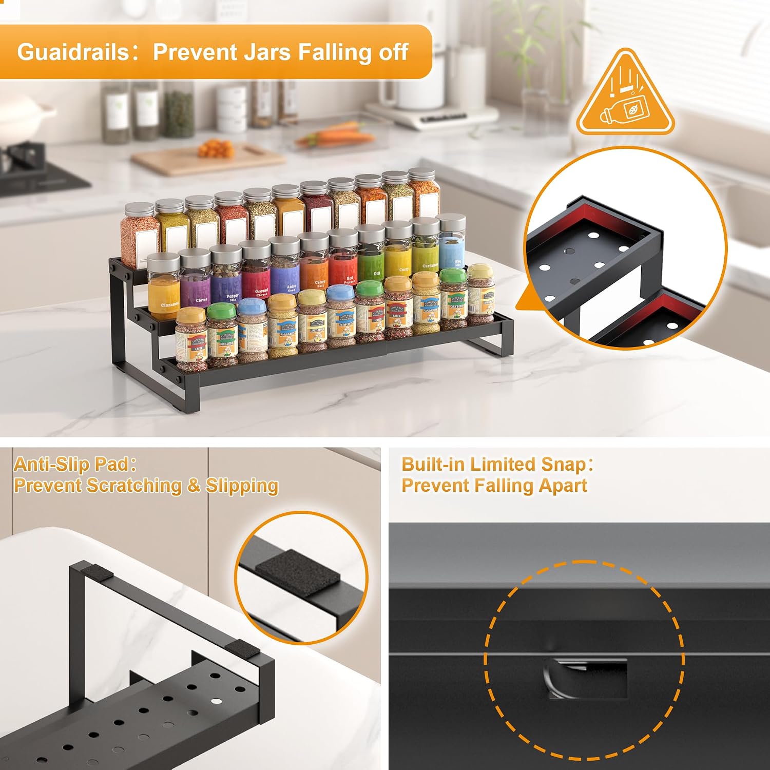 Tiered Expandable Cabinet Spice Organizer