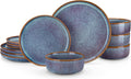 Grey‑Blue Glazed Ceramic Dinnerware Set