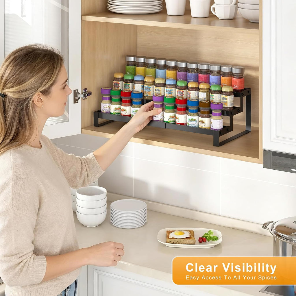 Tiered Expandable Cabinet Spice Organizer