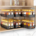 Black Slide‑Out Spice Rack Organizer 3‑Pack