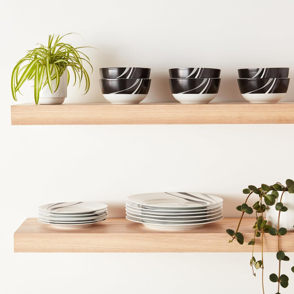 Swirl Ceramic Everyday Dinnerware Set