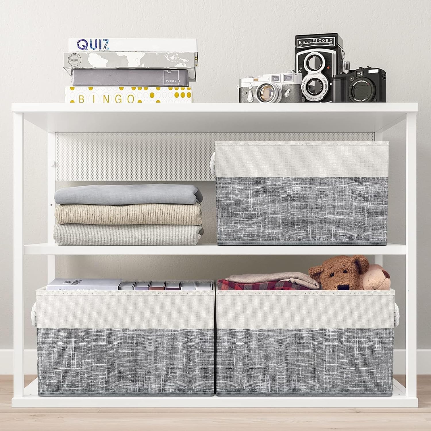 Foldable Fabric Storage Baskets With Handles
